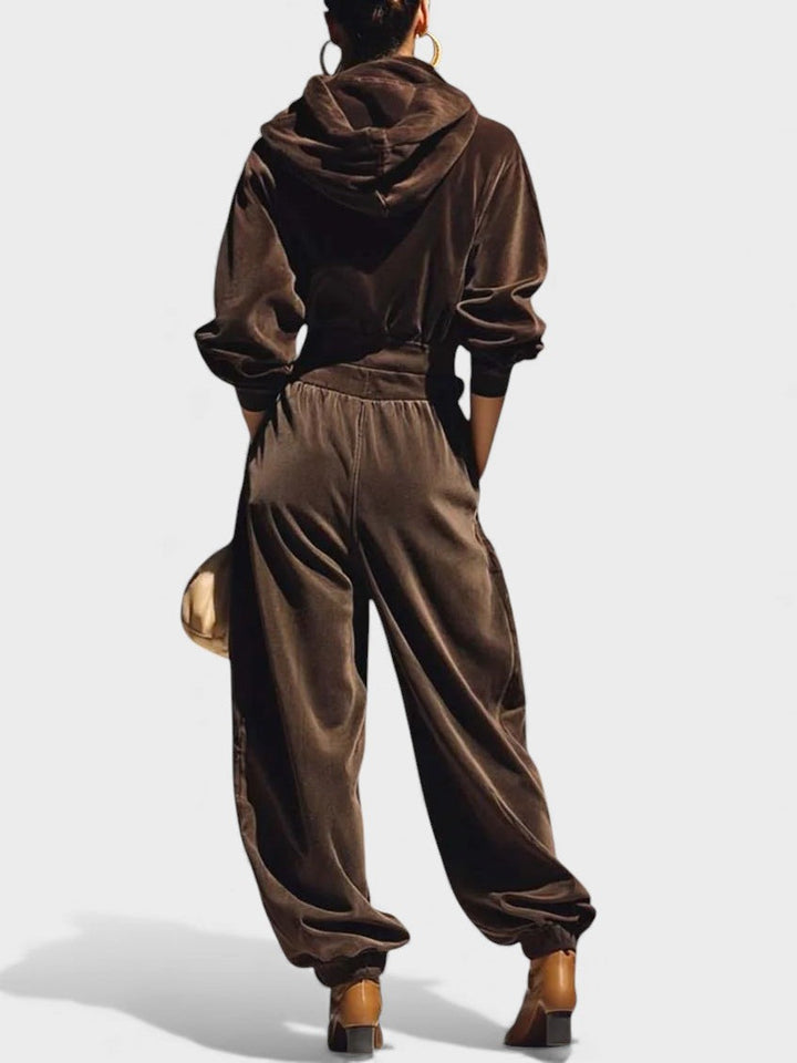 Carla™ | Conjunto de terciopelo con pantalones amplios